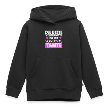 Die beste Verwandte ist die verrückte Tante | Kind - Kinder Premium Organic Hoodie - Schwarz - Vorne - AI Model Kid Male (0cm)
