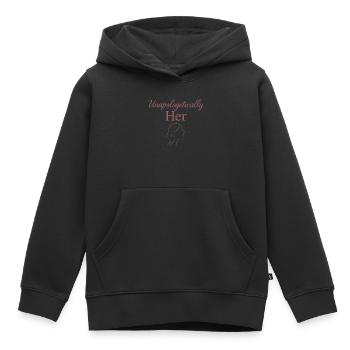 Eleganter Femininer Lebensstil, Sanfte - Kinder Premium Organic Hoodie - Schwarz - Vorne - AI Model Kid Male (0cm)