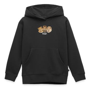 Lion's Roar Funny Lion Roar for Lion's Love - Kids Premium Organic Hoodie - black - Front - AI Model Kid Male (0cm)