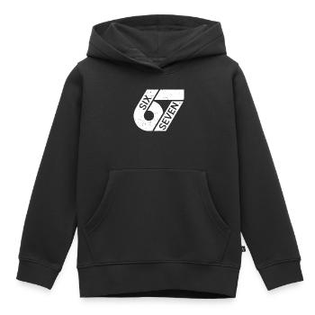 Six Sept Mèmes - Sweat Premium à capuche enfant bio - noir - Devant - AI Model Kid Male (0cm)