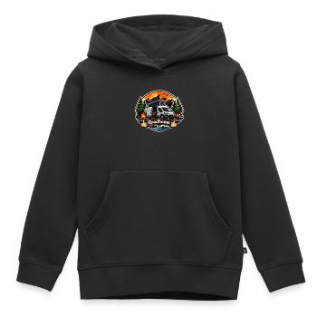 Roadhome: Vanlife at the mountain lake - Kids Premium Organic Hoodie - black - Front - AI Model Kid Male (0cm)