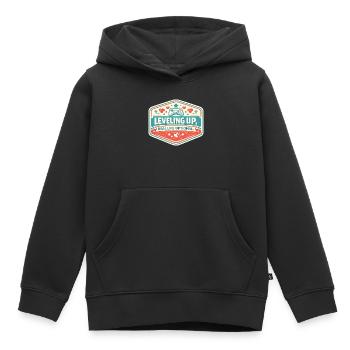 Level Up – Real Life Optional - Kinder Premium Organic Hoodie - Schwarz - Vorne - AI Model Kid Male (0cm)