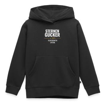 Sternen Gucker – Funktioniere später - Kinder Premium Organic Hoodie - Schwarz - Vorne - AI Model Kid Male (0cm)
