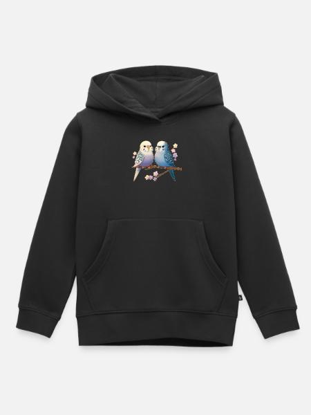 Wellensittiche - Kinder Premium Organic Hoodie - Schwarz