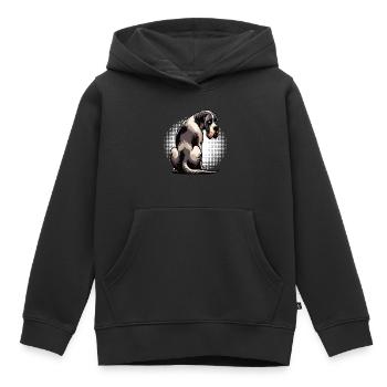Grand Dogue Propriétaire de Dogue Grand Dane Fan de Grand Dogue - Sweat Premium à capuche enfant bio - noir - Devant - AI Model Kid Male (0cm)