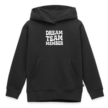 Dream Team Member seventies style retro Typography - Kids Premium Organic Hoodie - black - Front - AI Model Kid Male (0cm)