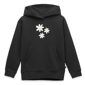 Weiße Blüten in zeitloser Eleganz - Kinder Premium Organic Hoodie - Schwarz - Vorne - AI Model Kid Male (0cm)