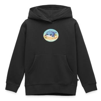 Wal auf Sandbank im Meer - Kinder Premium Organic Hoodie - Schwarz - Vorne - AI Model Kid Male (0cm)