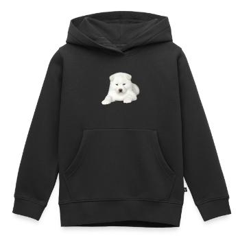 Chiot chien chiot chien chiot cadeau Akita Inu - Sweat Premium à capuche enfant bio - noir - Devant - AI Model Kid Male (0cm)