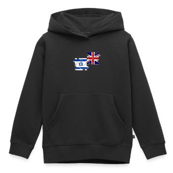 Israël Drapeau britannique Israélien Britannique - Sweat Premium à capuche enfant bio - noir - Devant - AI Model Kid Male (0cm)