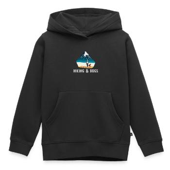 Randonnée et chiens Randonneur en plein air Randonnée pour animaux de compagnie - Sweat Premium à capuche enfant bio - noir - Devant - AI Model Kid Male (0cm)