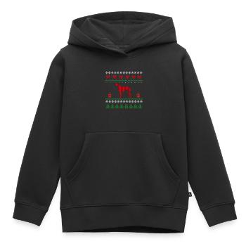 Cadeau de lévrier moche de lévriers de Noël - Sweat Premium à capuche enfant bio - noir - Devant - AI Model Kid Male (0cm)