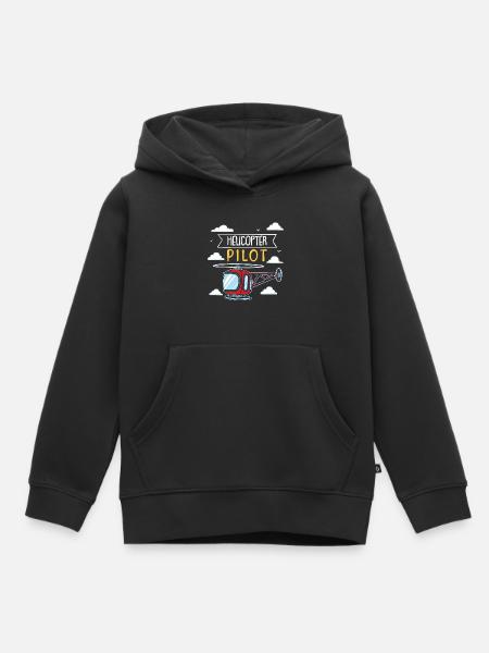 Helicopter pilot | red helicopter - Kids Premium Organic Hoodie - black