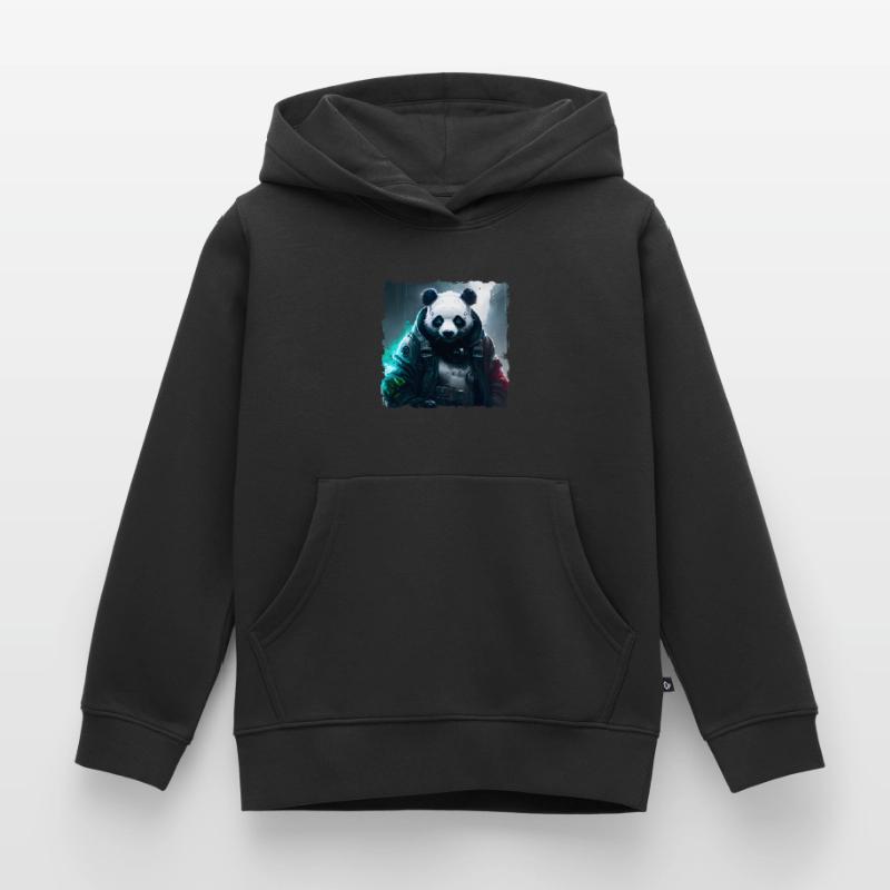 Panda Future Neon Cyber Suit Robot Kids Premium Organic Hoodie