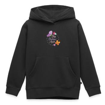 je vais de nouveau grand frère soeur bébé big - Sweat Premium à capuche enfant bio - noir - Devant - AI Model Kid Male (0cm)