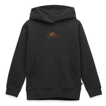 mammut glaciaire elefant mammuts coeur de l’homme de caverne - Sweat Premium à capuche enfant bio - noir - Devant - AI Model Kid Male (0cm)