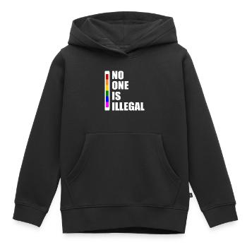 No one is illegal - Sweat Premium à capuche enfant bio - noir - Devant - AI Model Kid Male (0cm)