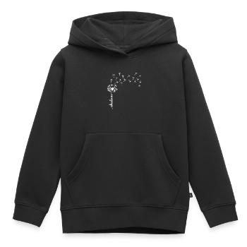 Shalom Dandelion design - Sweat Premium à capuche enfant bio - noir - Devant - AI Model Kid Male (0cm)