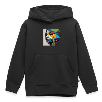 Premium Design - Kinder Premium Organic Hoodie - Schwarz - Vorne - AI Model Kid Male (0cm)