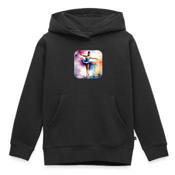 Prima Ballerina mit bunten Farben - Kinder Premium Organic Hoodie - Schwarz - Vorne - AI Model Kid Male (0cm)