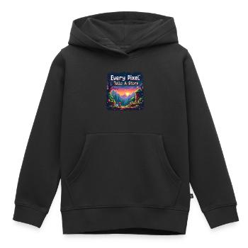 Chaque pixel raconte une histoire - Retro Gaming - Sweat Premium à capuche enfant bio - noir - Devant - AI Model Kid Male (0cm)
