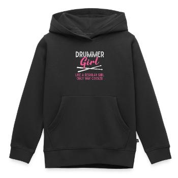 Drummer Girls Drumsticks - Sweat Premium à capuche enfant bio - noir - Devant - AI Model Kid Male (0cm)