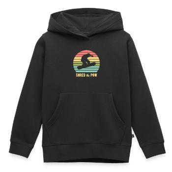 Shred The Pow Snowboarding Vintage Sunset - Kids Premium Organic Hoodie - black - Front - AI Model Kid Male (0cm)