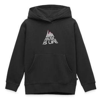 music is life 3d I FR - Sweat Premium à capuche enfant bio - noir - Devant - AI Model Kid Male (0cm)