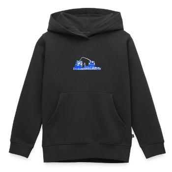 Corn Chopper Corn Chopper Chop Farmer - Sweat Premium à capuche enfant bio - noir - Devant - AI Model Kid Male (0cm)