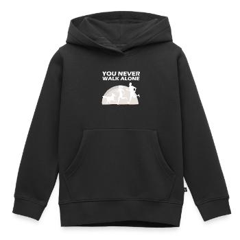 Hund Never walk alone grazy Paar Hundeliebhaber - Kinder Premium Organic Hoodie - Schwarz - Vorne - AI Model Kid Male (0cm)
