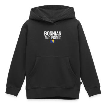 Bosnien Herzegowina Stolz Bosnische Flagge Bosnier - Kinder Premium Organic Hoodie - Schwarz - Vorne - AI Model Kid Male (0cm)