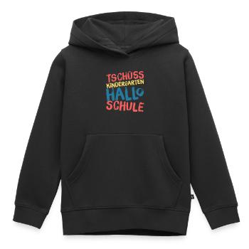 Tschüss Kindergarten - Hallo Schule - Schulkind - Kinder Premium Organic Hoodie - Schwarz - Vorne - AI Model Kid Male (0cm)