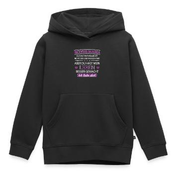 Bonus Mama - Kinder Premium Organic Hoodie - Schwarz - Vorne - AI Model Kid Male (0cm)