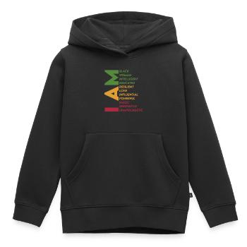 Ich bin eine farbige Frau, intelligent, gebildet - Kinder Premium Organic Hoodie - Schwarz - Vorne - AI Model Kid Male (0cm)