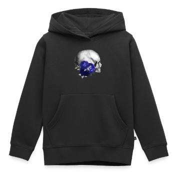 Nacht Blumen Gothik goth Totenkopf Tod Skull Punk - Kinder Premium Organic Hoodie - Schwarz - Vorne - AI Model Kid Male (0cm)