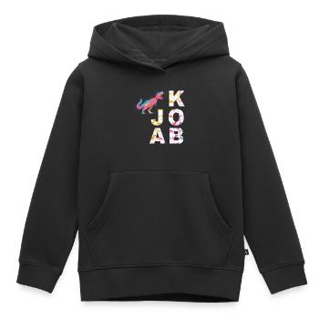 Jakob - Nom de garçon cool avec des dinosaures cool - Sweat Premium à capuche enfant bio - noir - Devant - AI Model Kid Male (0cm)