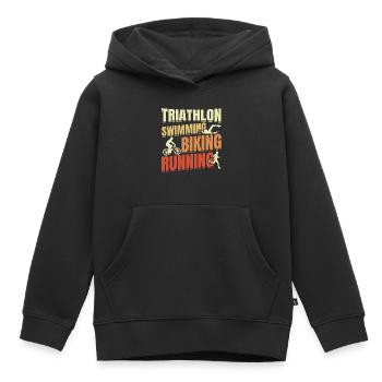 Triathlon Wiederholen - Kinder Premium Organic Hoodie - Schwarz - Vorne - AI Model Kid Male (0cm)