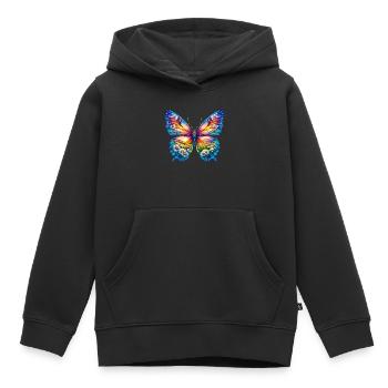 Butterfly flowers daisy daisies - Kids Premium Organic Hoodie - black - Front - AI Model Kid Male (0cm)