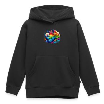 Nashorn - Kinder Premium Organic Hoodie - Schwarz - Vorne - AI Model Kid Male (0cm)