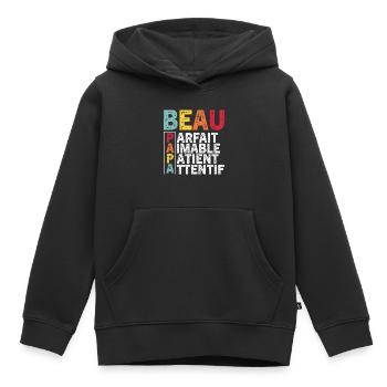 Father's Day Step-Dad 2024 Gift - Kids Premium Organic Hoodie - black - Front - AI Model Kid Male (0cm)