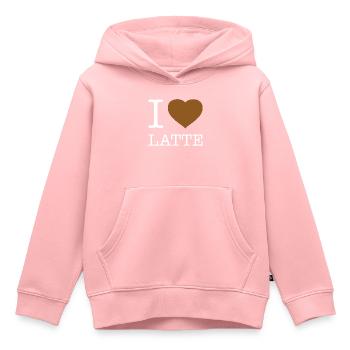 J’ADORE LE LATTE - Sweat Premium à capuche enfant bio - rose - Devant - AI Model Kid Female (0cm)