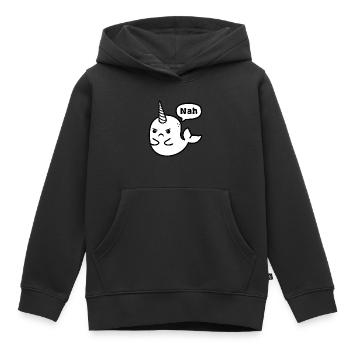 Interdiction de chasse à la baleine - Sweat Premium à capuche enfant bio - noir - Devant - AI Model Kid Male (0cm)