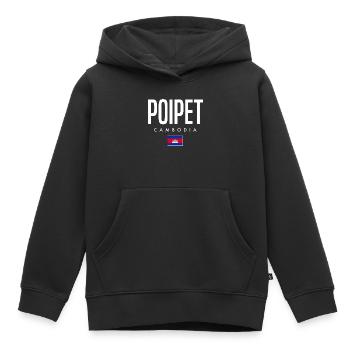 Poipet Cambodge Khmer - Sweat Premium à capuche enfant bio - noir - Devant - AI Model Kid Male (0cm)