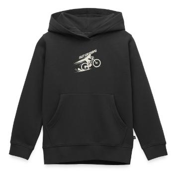Fast Grandpa Mountainbike E-Bike Geschenk für Opa - Kinder Premium Organic Hoodie - Schwarz - Vorne - AI Model Kid Male (0cm)