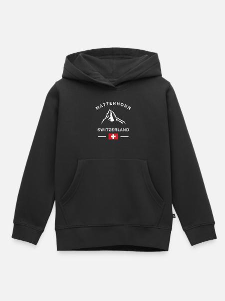 Matterhorn Alpen Schweiz Logo - Kinder Premium Organic Hoodie - Schwarz