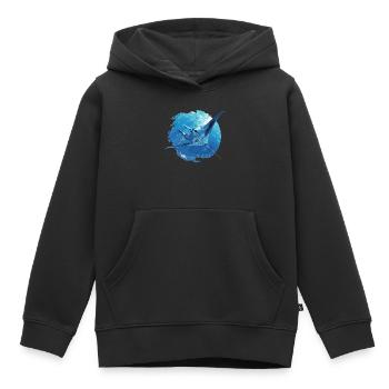 Raies Manta Raies - Sweat Premium à capuche enfant bio - noir - Devant - AI Model Kid Male (0cm)