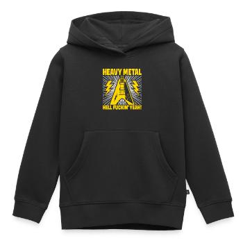 Heavy Metal Hell yes Gitarrenkunst - Kinder Premium Organic Hoodie - Schwarz - Vorne - AI Model Kid Male (0cm)