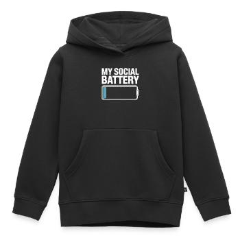 Social Battery Introvert Dead Battery Battery - Kids Premium Organic Hoodie - black - Front - AI Model Kid Male (0cm)