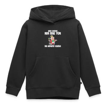 Königliche Spaßfigur mit Krone | bitte geh jetzt - Kinder Premium Organic Hoodie - Schwarz - Vorne - AI Model Kid Male (0cm)