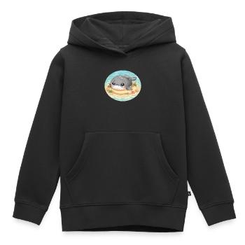 Wal auf Sandbank im Meer - Kinder Premium Organic Hoodie - Schwarz - Vorne - AI Model Kid Male (0cm)